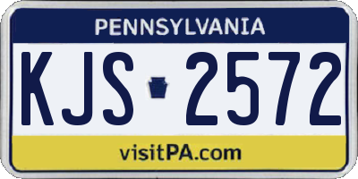 PA license plate KJS2572