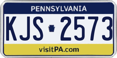 PA license plate KJS2573