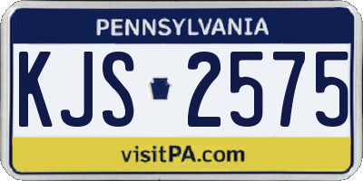 PA license plate KJS2575
