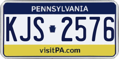 PA license plate KJS2576