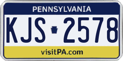 PA license plate KJS2578