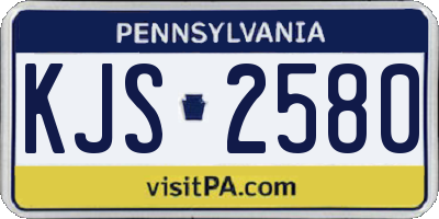 PA license plate KJS2580