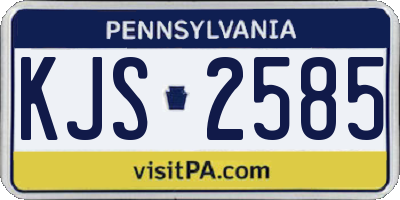 PA license plate KJS2585