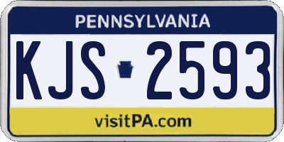 PA license plate KJS2593