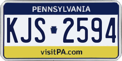 PA license plate KJS2594