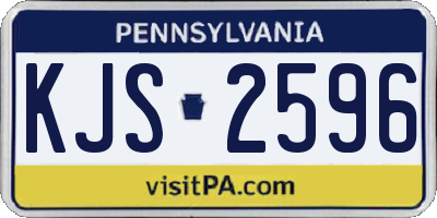 PA license plate KJS2596