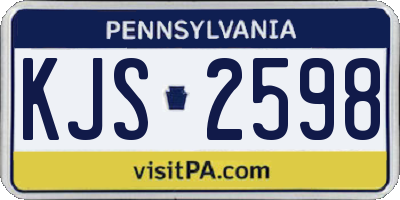 PA license plate KJS2598
