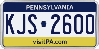PA license plate KJS2600