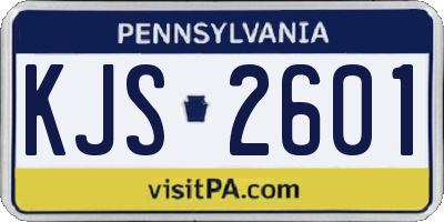PA license plate KJS2601
