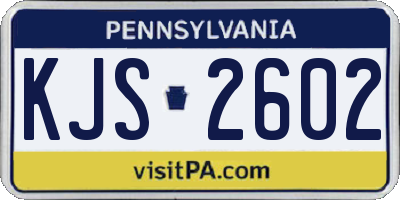 PA license plate KJS2602