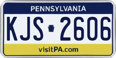 PA license plate KJS2606