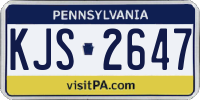 PA license plate KJS2647