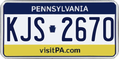 PA license plate KJS2670