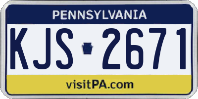 PA license plate KJS2671