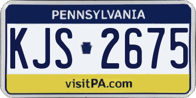 PA license plate KJS2675