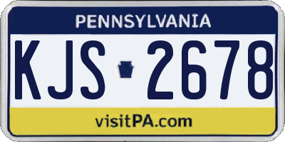 PA license plate KJS2678