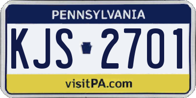 PA license plate KJS2701