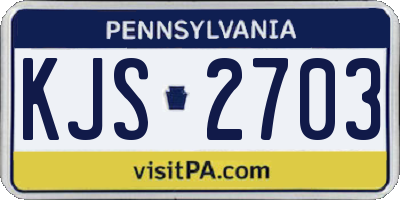 PA license plate KJS2703