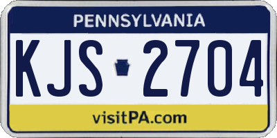 PA license plate KJS2704