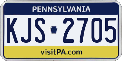 PA license plate KJS2705