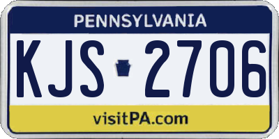 PA license plate KJS2706