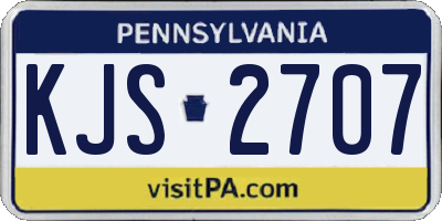 PA license plate KJS2707