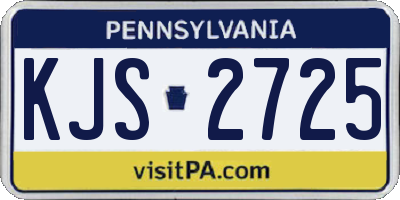 PA license plate KJS2725