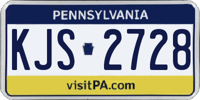 PA license plate KJS2728