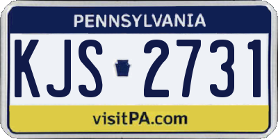 PA license plate KJS2731