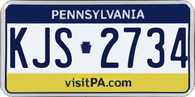 PA license plate KJS2734