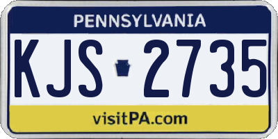 PA license plate KJS2735
