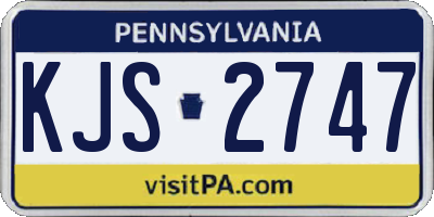 PA license plate KJS2747