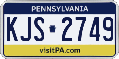 PA license plate KJS2749