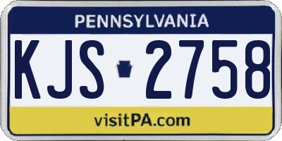 PA license plate KJS2758