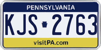 PA license plate KJS2763