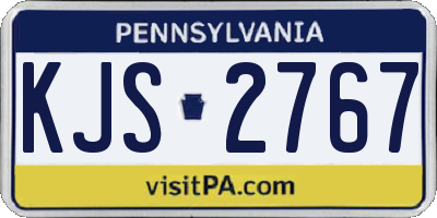 PA license plate KJS2767