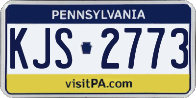PA license plate KJS2773