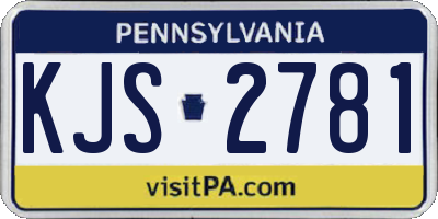 PA license plate KJS2781