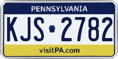 PA license plate KJS2782