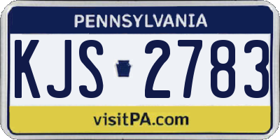 PA license plate KJS2783