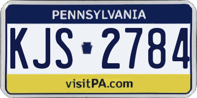 PA license plate KJS2784