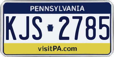 PA license plate KJS2785
