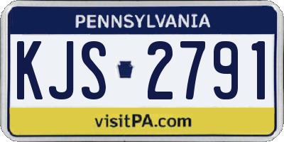 PA license plate KJS2791