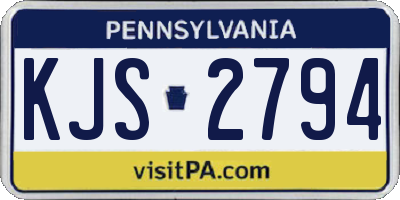 PA license plate KJS2794