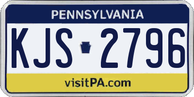 PA license plate KJS2796