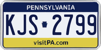 PA license plate KJS2799