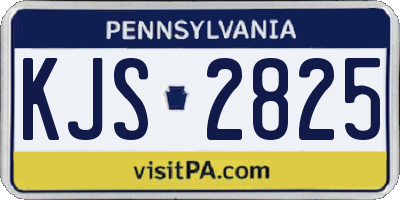 PA license plate KJS2825