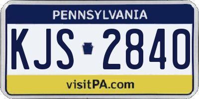 PA license plate KJS2840