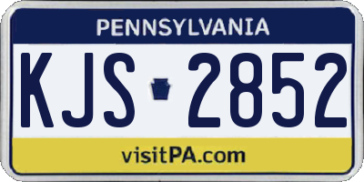 PA license plate KJS2852