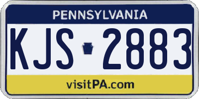 PA license plate KJS2883